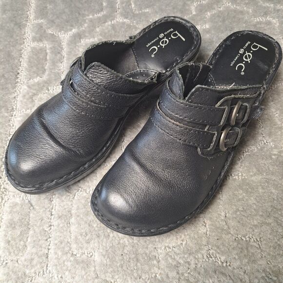 Boc Born Concept ADERYN Black Leather Clog Mules Womens Size 7M Comfort NURSING - Picture 3 of 15